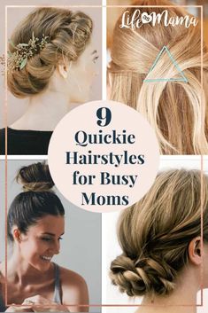 Type Hairstyles For Busy Moms, Quick Hairstyle, Office Hairstyles, Hairstyle Tips, Side Bangs Hairstyles, Cute Quick Hairstyles, Oval Face Hairstyles, Mom Hairstyles, Hair Styles 2017