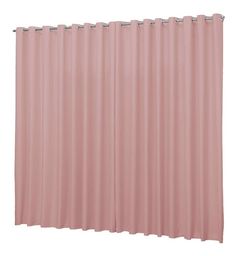 a pink curtain hanging on the side of a wall