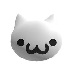 a white cat with a black mustache on it's head and eyes, sitting in front of a white background