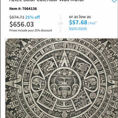 an image of a mexican calendar that is on sale for $ 6, 699