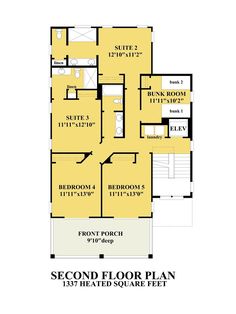 the second floor plan for this home