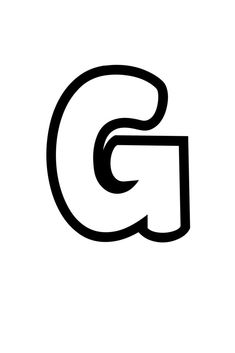 the letter g is shown in black and white