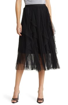 NIKKI LUND Wendy Beaded Tulle Skirt | Nordstrom Woman Bedding, Beaded Skirt, Outfit Wedding Guest, Brown Fits, Beaded Tulle, Day To Night, Women's Skirts, To Night, Fabric Gifts