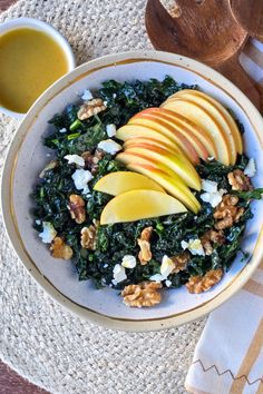 This is the best kale salad with apples, an easy and healthy kale salad recipe with a delicious maple dijon dressing. This kale and apple salad is a healthy and delicious salad for fall and winter. With an easy homemade dressing this kale and apple salad with maple dijon vinagrette is perfect as a light lunch, as part of dinner or even as part of a holiday meal. The best kale and apple salad recipe. www.casualfoodist.com Kale Salad With Apples, Salad For Fall, Kale And Apple Salad, Healthy Kale Salad, Kale Apple Salad, Delicious Healthy Salads, Salad With Apples, Dijon Dressing, Apple Salad Recipes