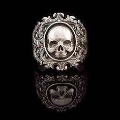 Biker Halloween, Silver Meaning, Scroll Work, 5th Avenue, Victorian Art, Wide Rings, Skull Ring, Gold Price