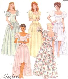 1990 Models, Bridal Sewing Patterns, Vintage Fashion Sketches, Vintage Clothes Patterns, Patron Vintage, Vintage Dress Patterns, Fashion Design Drawings, Fashion Design Sketches, Vintage Vogue