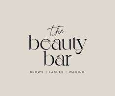 the beauty bar logo is shown in black on a light gray background with white lettering