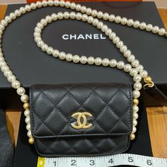 Brand New Comes With Original Packaging. Pearl Chanel Bag, Chanel Pearl, Pearl Clutch, Chanel Pearls, Chanel No 5, Chanel Bags, Chanel Bag, Chanel Classic, Card Holder