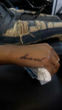 a person with a small tattoo on their arm and the words, we are not afraid