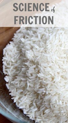 white rice in a glass bowl with the words science of fiction on top of it