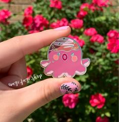 Takocutie Enamel Pin – Agi Jagi Shop Pink Enamel Pin For Gifts, Cute Enamel Pin For Gifts, Enamel Pin, Gemstone Rings, Enamel Pins, Gold Plate, Plating, Gemstones, Gold