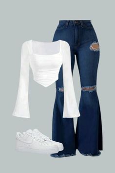 Jeans And White Top, Party Outfit Ideas, Look Legging, Cute Dress Outfits, Shein Outfits