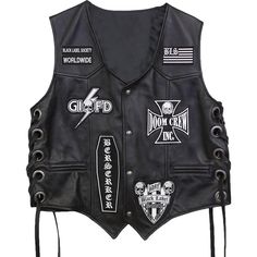 Shop Now With Free Shipping High Quality Leather Jackets Coats And Costumes In Low Price. Check item description on website. Vest Ootd, Leather Biker Vest, The Black Label, Vests Mens