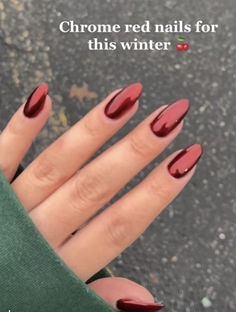 Red Chrome Nails, Milky Nails, Chrome Nails Designs, Smink Inspiration, Makijaż Smokey Eye, Xmas Nails, Pretty Acrylic Nails, Fancy Nails, Short Acrylic Nails