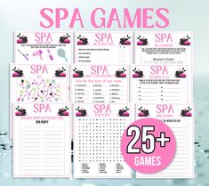 printable spa games for adults and kids