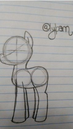 a drawing of a little pony with the word glypan on it's side