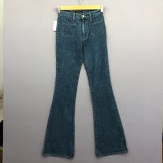 Vintage NWT 90s Studio D'artisan Bush Pants Flare Blue Jeans - GF30018.  Manual Measurement (laying in flat area):  1) Waist: 24 inch.  2) Rise: 10 inch.  3) Hips: 16 inch.  4) Tight: 9.5 inch.  5) Outseam: 43.5 inch.  6) Inseam: 34 inch.  7) Leg opening: 10 inch.  Made in: JAPAN.  Fabric Material: 100% Denim Cotton.  Condition: In good vintage condition overall.  Please check all the measurement to insyre a proper fit.  Remember to allow yourself some extra room for movement.  You can compare t Bush Pants, Flare Blue Jeans, Denim Cotton, Bell Bottom, Bell Bottoms, 10 Inch, Flare Jeans, Blue Jeans, Favorite Outfit