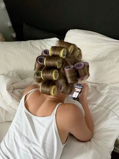 Hair Rollers Aesthetic, Rollers In Hair, Hair In Rollers, Rollers Hair, Hair Curlers Rollers, Julia Fox, Curling Hair, Best Haircuts, American Threads