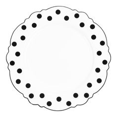 a white plate with black dots on it