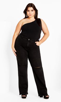 Flaunt a svelte silhouette with the Harley Fletcher Jean, an everyday style for your rotation. Featuring classic five pocket styling, high denim fibre and a regular length, this jeans are ideal for your hourglass shape and is an easy way to refresh your denim selection. Key Features Include: - Harley fit: Ideal for hourglass shape - High rise - Single Button & fly fastening - Classic five pocket denim styling - Signature Chic Denim gunmetal hardware throughout zips, buttons & studs - Straight wi Edgy Cotton Jeans For Workwear, Edgy Jeans For Workwear With Five Pockets, Edgy Jeans For Workwear, Edgy Jeans With Five Pockets, Edgy Relaxed Fit Straight Leg Jeans, Wide Leg Jeans Outfit, Denim Chic, Curvy Girl Outfits, Plus Size Jeans