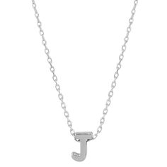 Description: Sterling Silver Rhodium Plated Mini Initial J Necklace Metal Type: Guaranteed .925 Sterling Silver With Stamped 925 Finish: Rhodium Plated Over Sterling Silver Measurement: 16-18 Inches Adjustment. Letter: 6.8 Mm X 4.0 Brand New J Letter Necklace, Initial J, J Necklace, Shine Jewelry, Sterling Silver Initial, Metal Necklaces, Basic Style, Rhodium Plated, Womens Jewelry Necklace