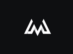 the letter m is made up of white triangles on a black background, and it appears to be overlapping