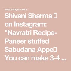 Shivani Sharma 🧿 on Instagram: "Navratri Recipe- Paneer stuffed Sabudana Appe♥️

You can make 3-4 dishes with same batter🫣

Ingridients

Soaked Sabudana
Crushed Peanuts
Boiled Potato
Sendha Namak
Black pepper
green chilli
ginger
Corriander

#hunger_effect #hunger_effectrecipe #sabudana #sabudanavada #sabudanaappe #appe #snacks #easysnacks #navratri #navratrispecial #instantrecipe #healthyrecipes #recipegram #foodgram #sabudanatikki #paneerrecipe #manchurian #explore #explorerecipes #recipegram #trending #navratri2024 #navratrisnacks" Paneer Recipes, Instant Recipes, Green Chilli, Stuffed Green Peppers, Easy Snacks