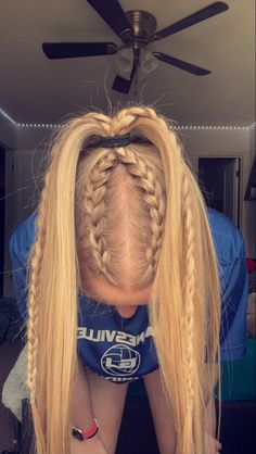 Cute Volleyball Hairstyles, Cute Sporty Hairstyles, Soccer Hairstyles, Volleyball Hair, Soccer Hair, Sports Hair, Track Hairstyles, Preppy Hairstyles, Basketball Hairstyles