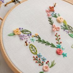 a close up of a embroidery on a table with scissors and other crafting supplies