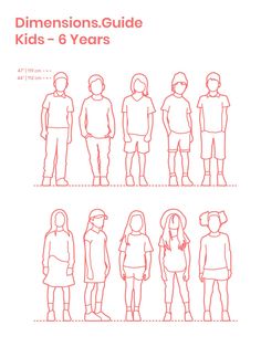 the instructions for how to draw children's clothes in different sizes and colors, with text