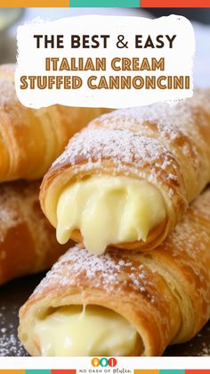 the best and easy italian cream stuffed croissants are made with crescent pastry dough