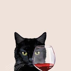 Cat Wine, Pet Illustration, Wine Print, Wine Poster, Fancy Cats, Cats Artists, Wine Art, October 7, Art Club