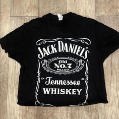 I Have Sizes S, M, L, Xl Available. Please Message Me Which Size To Ship When You Order. If You Don’t Message Me, I’ll Assume You Want A Large. Jack Daniels Shirt, Black Jack, Crop Top Casual, Jack Daniels, Short Sleeve Cropped Top, Jack Black, Couples Costumes, Black Crop Tops, Crop Tops Women