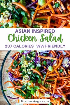 This Chinese Chicken Salad is packed with fresh vegetables, tender chicken, and a flavorful dressing. It's a quick and easy meal prep option that you can enjoy throughout the week, and it comes together in just 30 minutes! Asian Inspired Chicken, Beach Cooking, Quick And Easy Meal Prep, Chinese Chicken Salad, Baked Eggplant