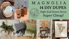 Magnolia, Botanical Clay Prints Canterbury Cottage, Magnolia Store, Recycled Stuff, Diy Jar Crafts, Waco Texas, Furniture Flips, Crochet Jewellery, Set Decor, Dollar Tree Diy Crafts