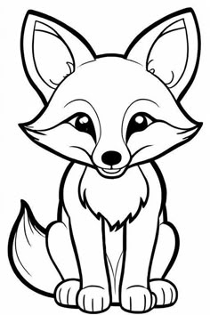 Fox Coloring Page 6 for Kids Wild Animals Coloring Pages For Kids, Animal Coloring Book, Wild Animal Coloring Pages, Free Animal Coloring Pages, Cute Animals Coloring Pages, Fox Coloring Pages, Coloring Pages Animals