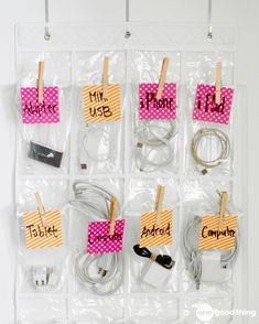 there are many cords and wires in the package with tags on them that say i love you