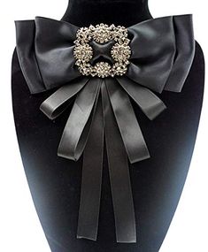 PRICES MAY VARY. 1.)Size 16*22cm/6.3*8.66 inches. Large size black bow ties for men. 2.)The fashion bowknot brooch delicate design and graceful shape. Material: Made of Ribbon, Rhinestone ,Silver Tone Plated Alloy Clips 3.)Perfect for skirt or blouse shirt , it will change the style more elegant and lovely. You can adorn your clothing,handbags,hats etc. Great for wedding, clothing, curtain, bouquets, shoes, headbands, Beanies,hair clip...etc wherever you want 4.)This Ribbon pin is featured with Jabot Collar, Bow Tie Women, Ribbon Brooch, Ribbon Pin, Beads Accessories, Blue Clothing, Bow Brooch, Black Bow Tie, Collar Pins