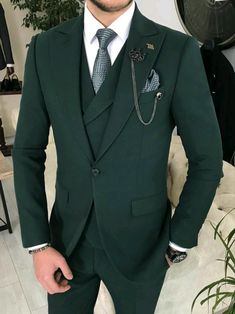 Green Suit Men, Green Wedding Suit, Green Suit, Groomsmen Suits, Dream Wedding Ideas Dresses, Slim Fit Suit