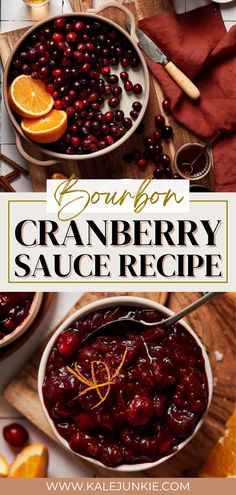 cranberry sauce recipe in a bowl with orange slices