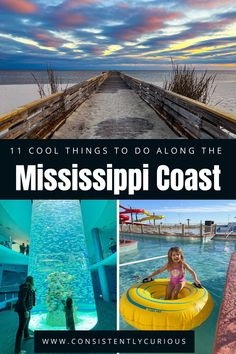 the mississippi coast with text overlay that reads 11 cool things to do along the mississippi coast