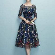 Embroidery Dress Wedding, Graduation Dresses, Elegant Embroidery, Elbow Sleeve, Angkor, Tube Dress, Embroidery Dress, Ladies Dress Design, Dress Floral