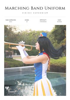 This Costume Breakdown details the whole process of creating my Hibike! Euphonium marching band uniform from start to finish! It includes a materials list and an explanation of the costume's construction. A PDF document will be available for you to download after your purchase is verified. This is a digital product; no physical item will be delivered. Marching Band Uniforms, Hibike Euphonium, Uniform Costume, Band Uniforms, Marching Band, Band, Quick Saves