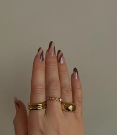 Smink Inspiration, Aesthetic Nails, Nail Jewelry, Brown Nails, Minimalist Nails, Fire Nails, Dream Nails