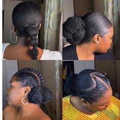 Natural hairstyles for black women Natural Hair Updo Easy, Sleek Bun Black Women, Bun Black Women, Natural Hairstyles Protective, Low Puff, Natural Hair Bun, Natural Hair Puff, Hairstyles For Black Women Natural, Hair Bun Styles