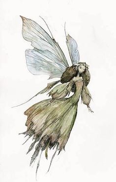 a watercolor drawing of a flower fairy