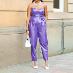 All Orders Ship Next Within 1-2 Days! Typically The Day After The Order Is Placed. Purple Faux Leather Jumpsuit Condition: New /Clean Condition/No Holes/No Stains/No Pilling/No Fade The Color Is A Unique Shade Of Purple. In Between A Violet And Plum. Size Medium This Jumpsuit Has A Zipper Closure. The First 3 Photos Are Stock/ Google Photos. I’m Unable To Show The Fit Of This Item Due To The Size. I’m Only Selling This Because, Sadly, It Doesn’t Fit Me. Item Comes From A Smoke Free Home! Purple Fitted Jumpsuits And Rompers For Work, Chic Purple Jumpsuits And Rompers For Work, Purple And Gold Jumpsuit, Fitted Purple Jumpsuits And Rompers Overall, Purple Leather Pants, Purple Metallic Pants, Purple Faux Leather Pants, Full-length Purple Elastane Pants, Purple Jumpsuit