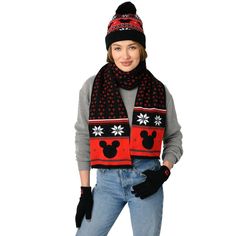 Set Includes: (1) Adult Disney Mickey Mouse Knit Beanie Hat (1) Pair Of Touch Screen Gloves Unisex Black Set & (1) 70" Mickey Mouse Knit Scarf Beanie Features A Fair Isle Print Of Mickey Icons And Snowflakes Around The Beanie And A Pom-Pom On Top Of The Beanie. Pair Of Touchscreen Gloves With A Mickey Icon On The Wrist. Fingertips Are Made Of A Conductive Material That Allows Touchscreen Devices To Be Used. Scarf Features A Fair Isle Print And A Mickey Mouse Icon On Both Ends. Hat: 100% Acrylic. Mouse Icon, Winter Set, Touch Screen Gloves, Knit Beanie Hat, Disney Accessories, Disney Merchandise, Black Set, Pom Beanie, Disney Mickey Mouse