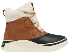 EXPLORE IN COMFORT. When the chill hits the city, pull on the OUT N ABOUT™ IV Chillz. Made to explore no matter the weather, it tackles the cold with cozy faux shearling and classic duck boot styling. Other features of the WOMEN'S OUT N ABOUT™ IV Chillz include: Design: Waterproof full grain leather upper Faux-shearling and micro fleece lining Waterproof vulcanized rubber shell Heel pull tab 100g insulation Laces are not waterproof Durability & Traction: Molded EVERTREAD™ rubber Molded PU STEADY Winter Boots Women Snow, Boot Styling, Trending Winter Boots, Sorel Out N About, Sorel Winter Boots, Duck Boot, Womens Waterproof Boots, Waterproof Sneakers, Outdoor Boots