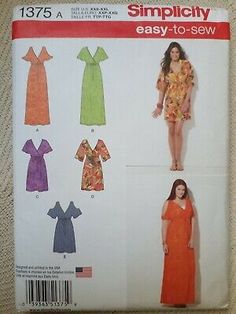 the sewing pattern for an easy - to - sew dress is in very good condition